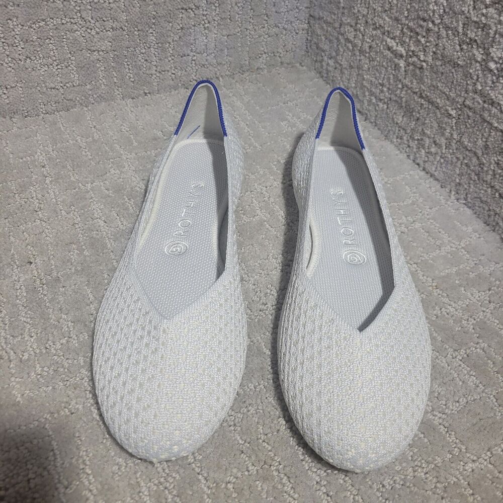 Rothy's The Flat Women's Size 9.5 US Salt Honeycomb Round Toe Slip On Shoes - Picture 8 of 13